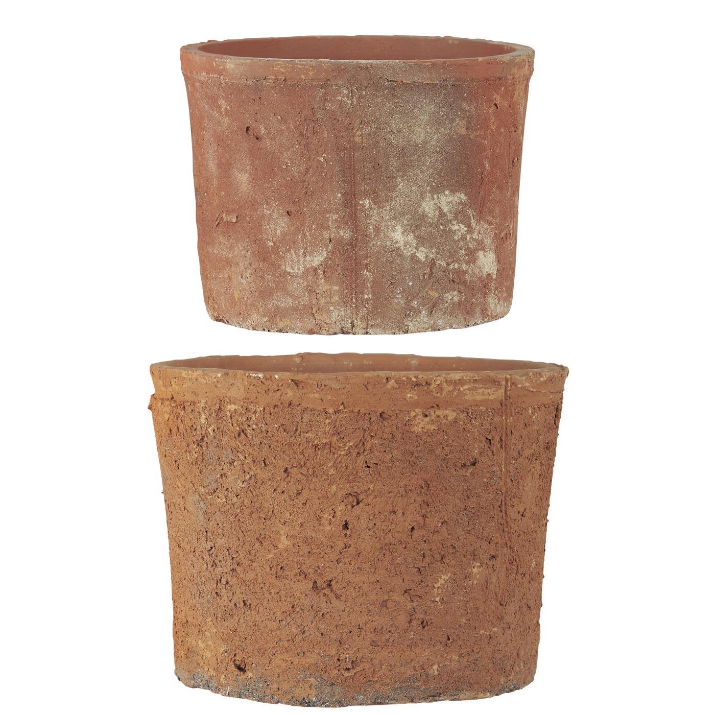 Red Clay Pot Set Of 2 and Hole In Bottom