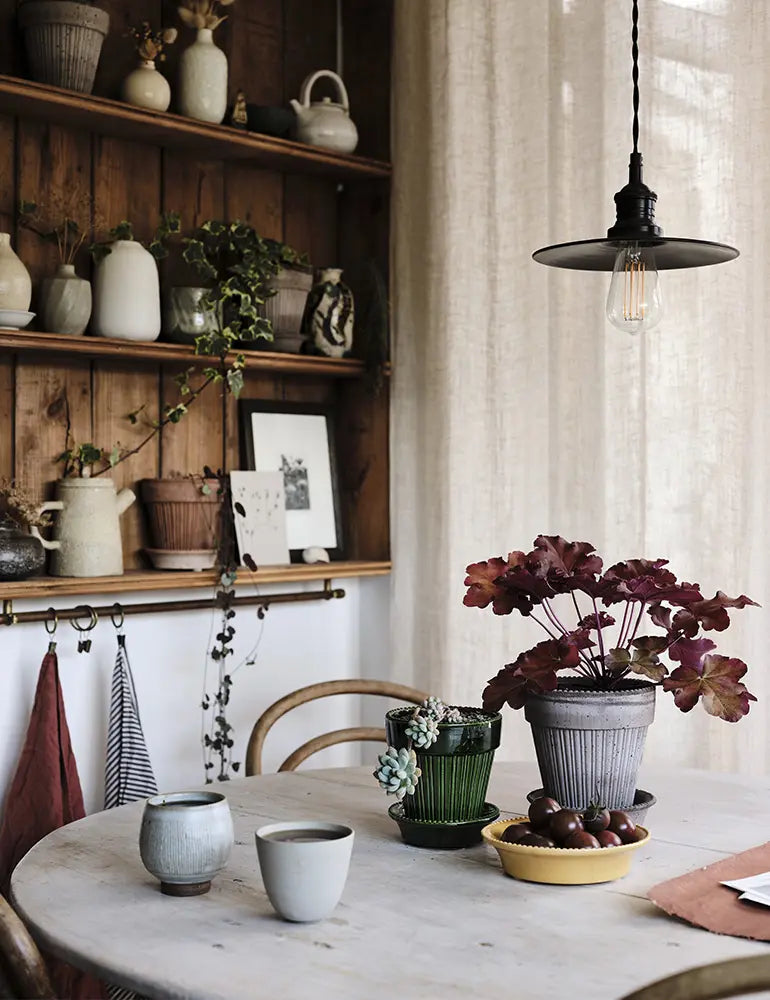 Simona glazed ceramic plant pot for indoor houseplants