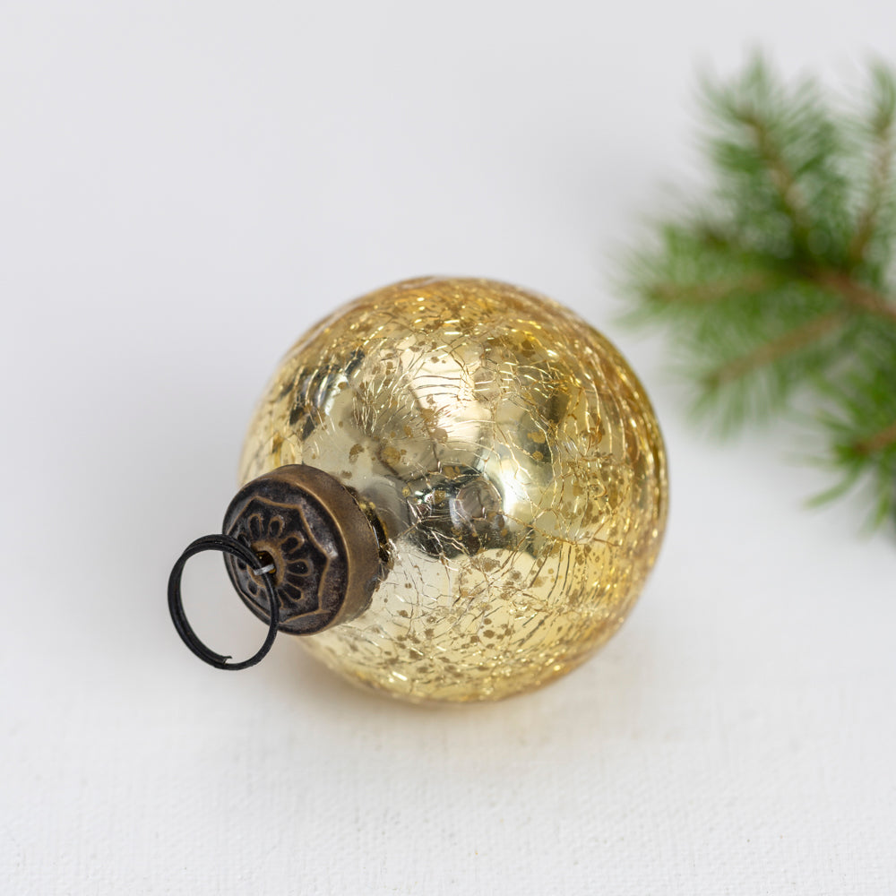 Crackle Gold Bauble Christmas Decoration
