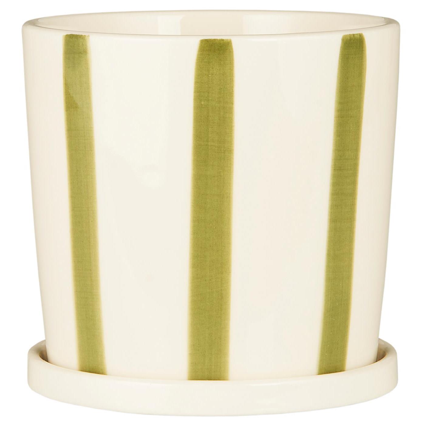 Striped Ceramic Pot