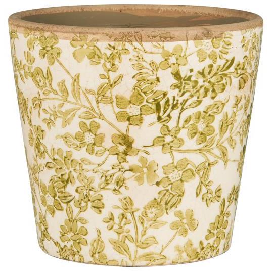 Vintage Floral Green Pot